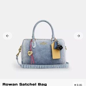 Coach Denim-Effect Rowan Satchel with Charms (SOLD)
